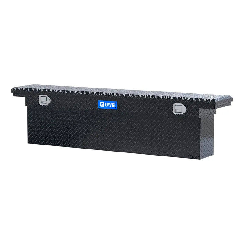 UWS EC10882 72" truck tool box in gloss black powder coat, rear elevation