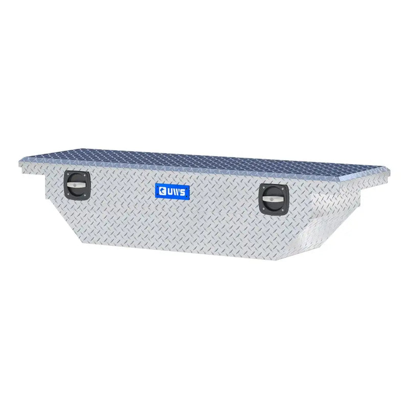 UWS EC11021 63" truck tool box in bright aluminum, rear elevation