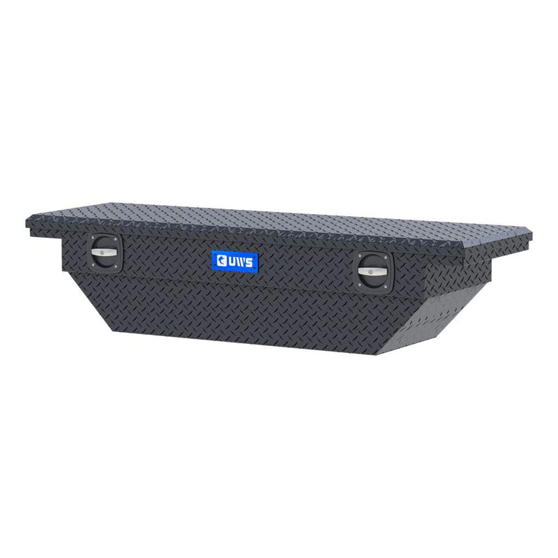 UWS EC11023 63" truck tool box in matte black powder coat, rear elevation