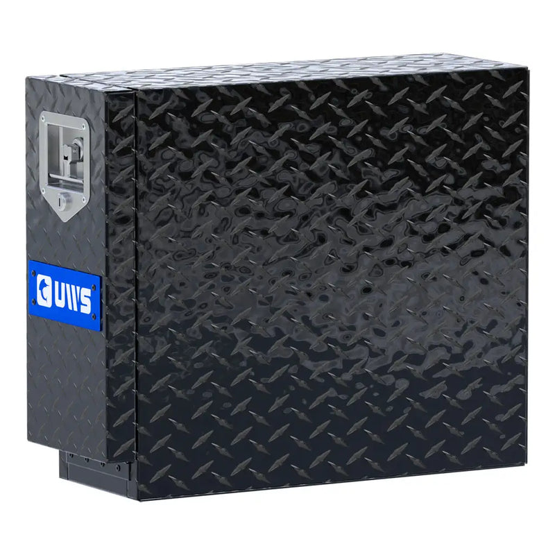 UWS EC20052 22" truck tool box in gloss black powder coat, top view showing the lid