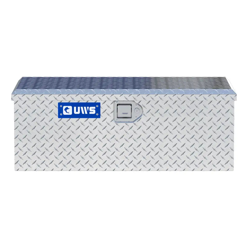 UWS EC20061 36" truck tool box in bright aluminum, straight-on front elevation
