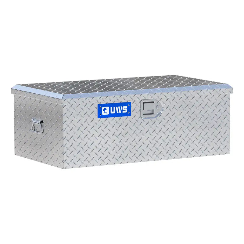 UWS EC20061 36" truck tool box in bright aluminum, front three-quarter studio view