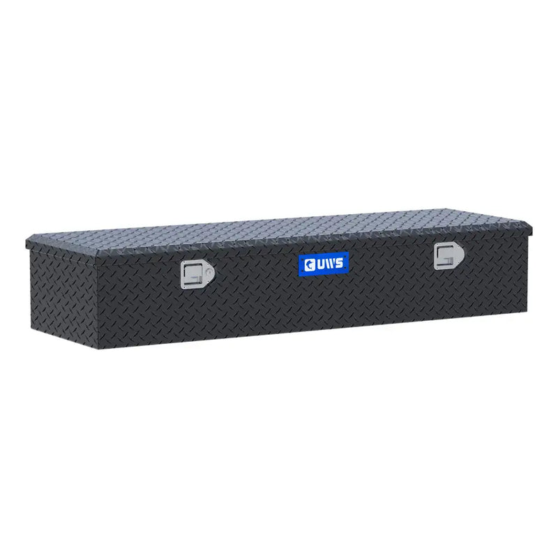 UWS EC20093 58" truck tool box in matte black powder coat, front three-quarter studio view