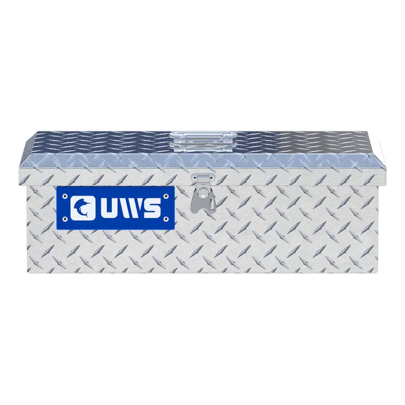 UWS Tote Box in Bright Aluminum, straight-on front elevation