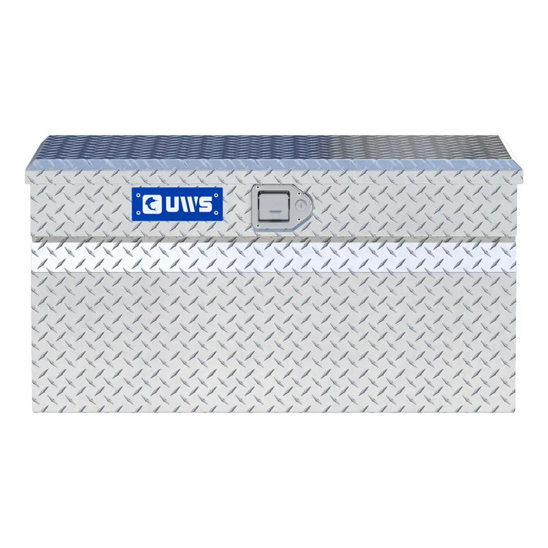 UWS 36" Utility Chest Box in Bright Aluminum, straight-on front elevation