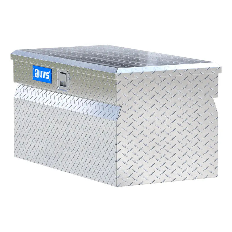 UWS 36" Utility Chest Box in Bright Aluminum, rear three-quarter view