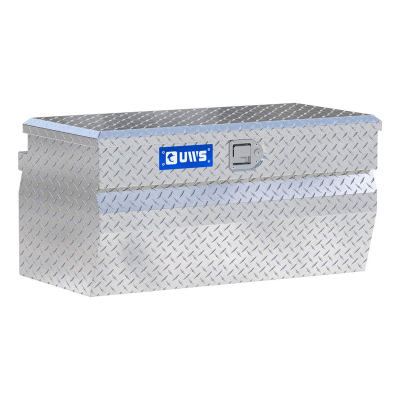 UWS 36" Utility Chest Box in Bright Aluminum, front three-quarter studio view
