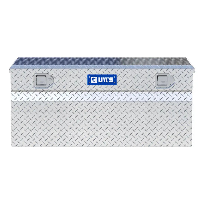 UWS 42" Utility Chest Box in Bright Aluminum, straight-on front elevation