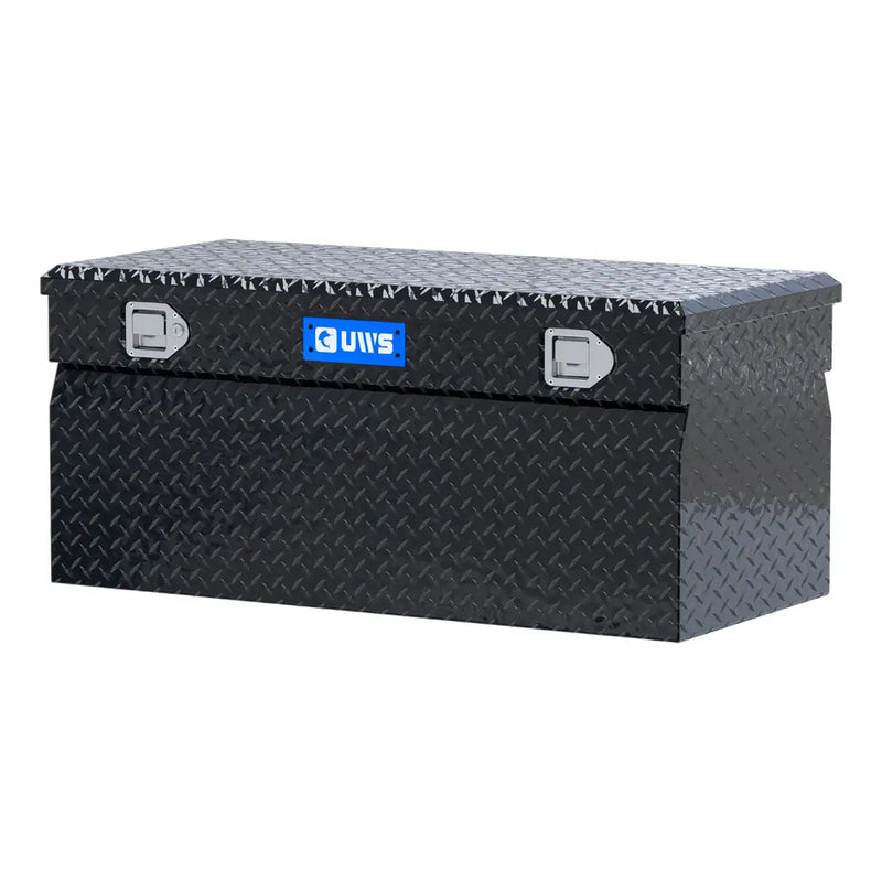 UWS 42" Utility Chest Box in Gloss Black, front three-quarter from the opposite side