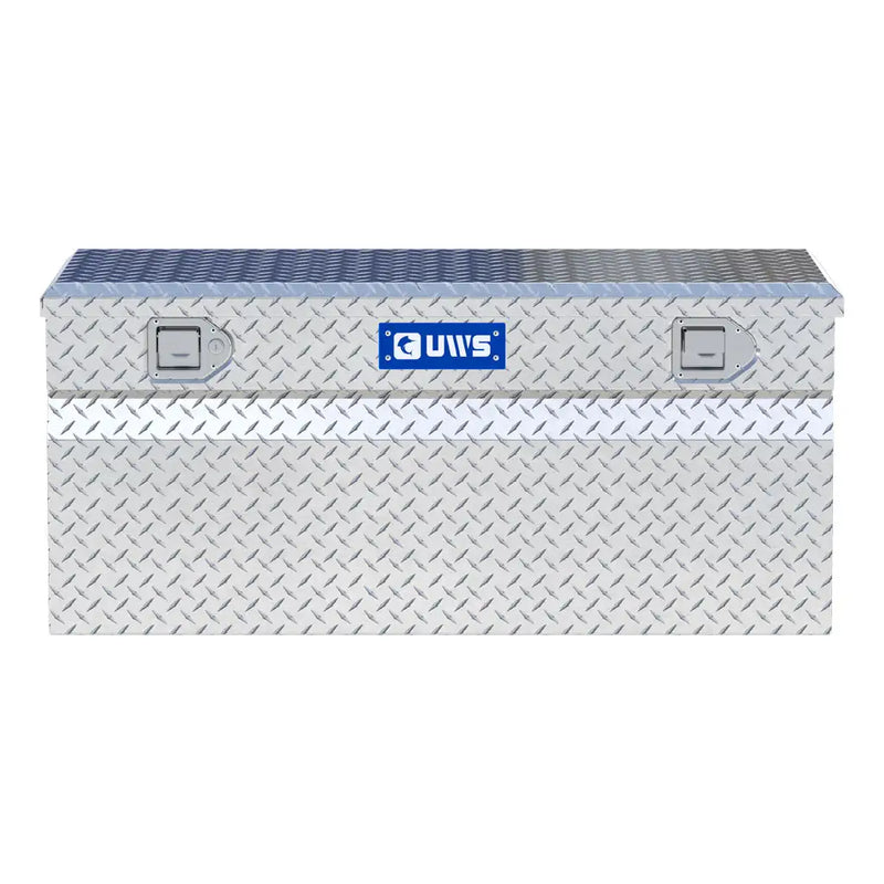 UWS 42" Utility Chest Box in Bright Aluminum, straight-on front elevation