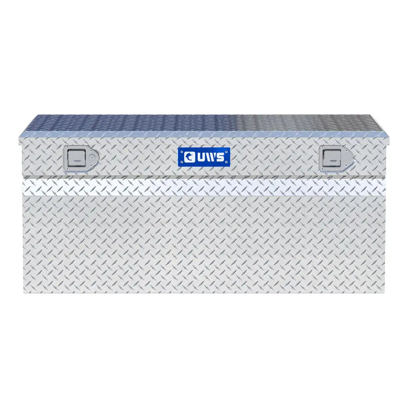 UWS 48" Utility Chest Box in Bright Aluminum, straight-on front elevation