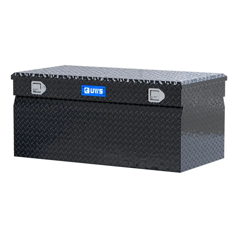 UWS 48" Utility Chest Box in Gloss Black, front three-quarter from the opposite side