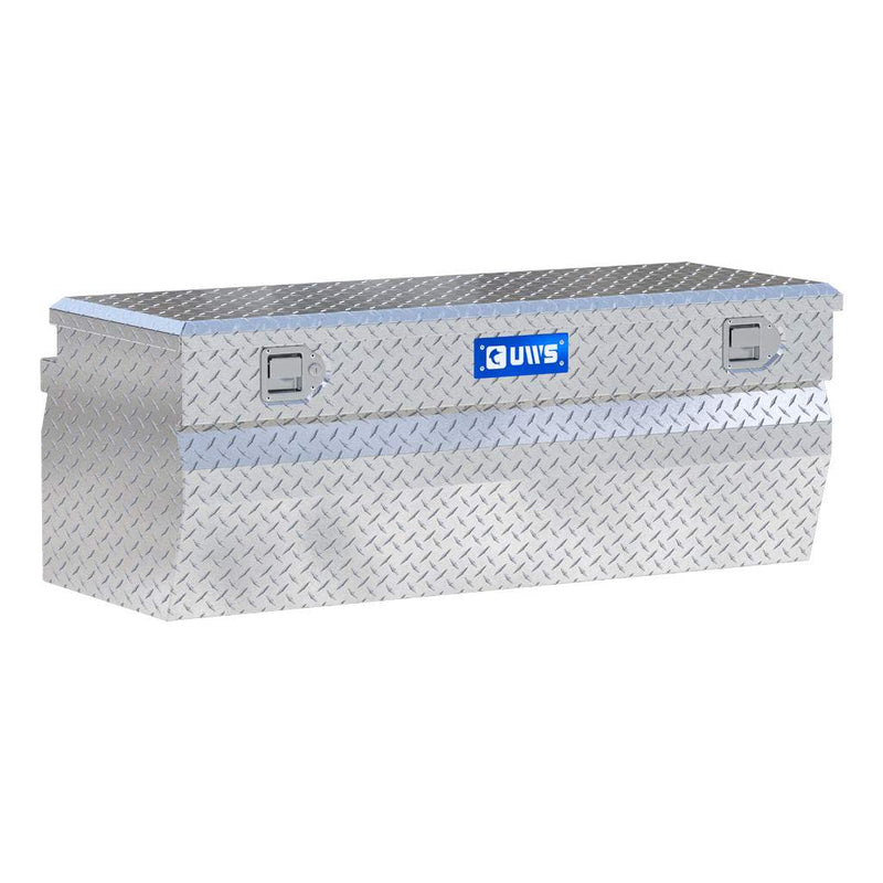 UWS 48" Utility Chest Box in Bright Aluminum, front three-quarter studio view