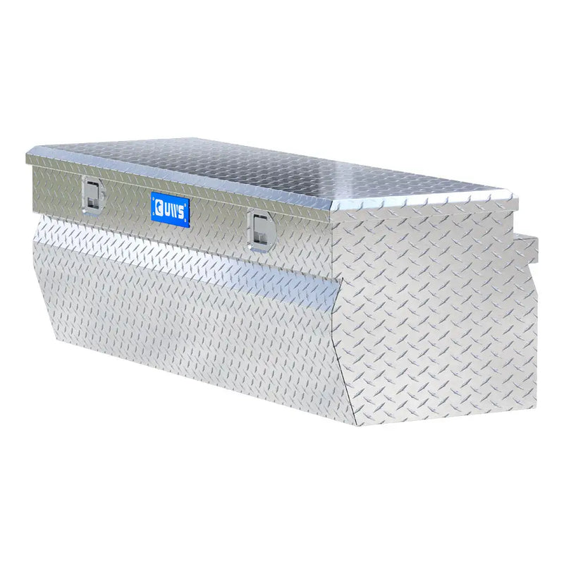 UWS 55" Utility Chest Box in Bright Aluminum, rear three-quarter view