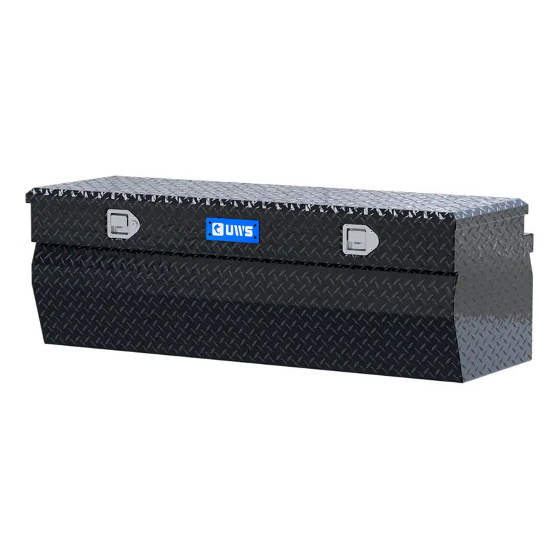 UWS 55" Utility Chest Box in Gloss Black, front three-quarter from the opposite side