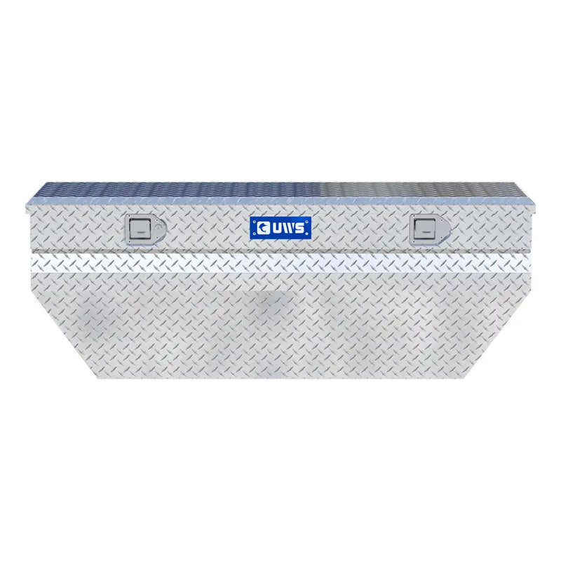 UWS 55" Utility Chest Box in Bright Aluminum, straight-on front elevation