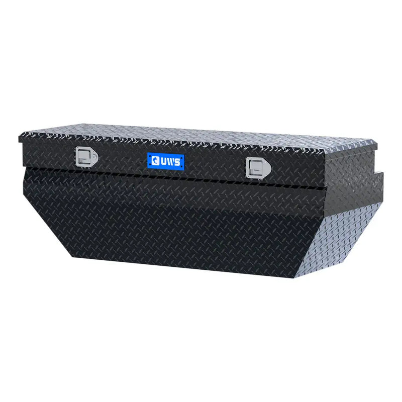 UWS 55" Utility Chest Box in Gloss Black, front three-quarter from the opposite side