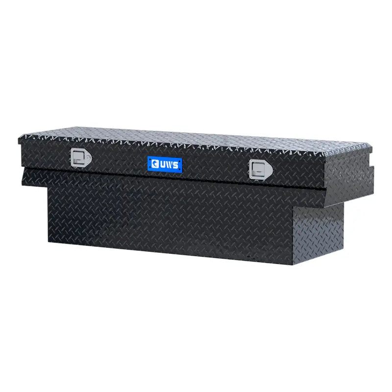 UWS 60" Utility Chest Box in Gloss Black, front three-quarter from the opposite side