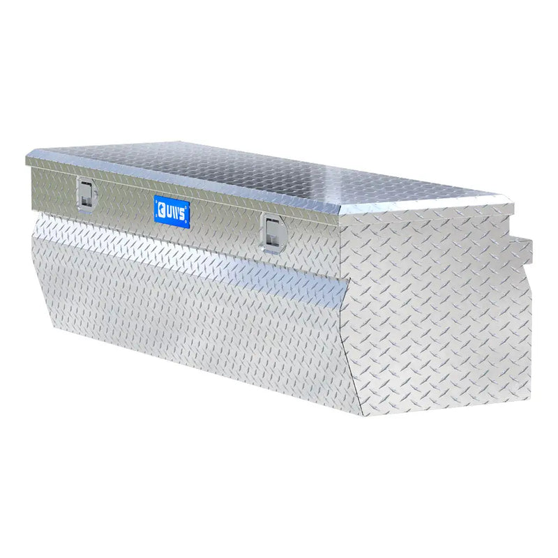 UWS 60" Utility Chest Box in Bright Aluminum, rear three-quarter view