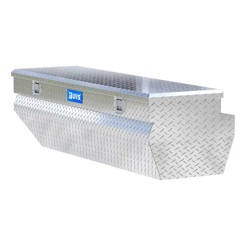 UWS 62" Utility Chest Box in Bright Aluminum, rear three-quarter view