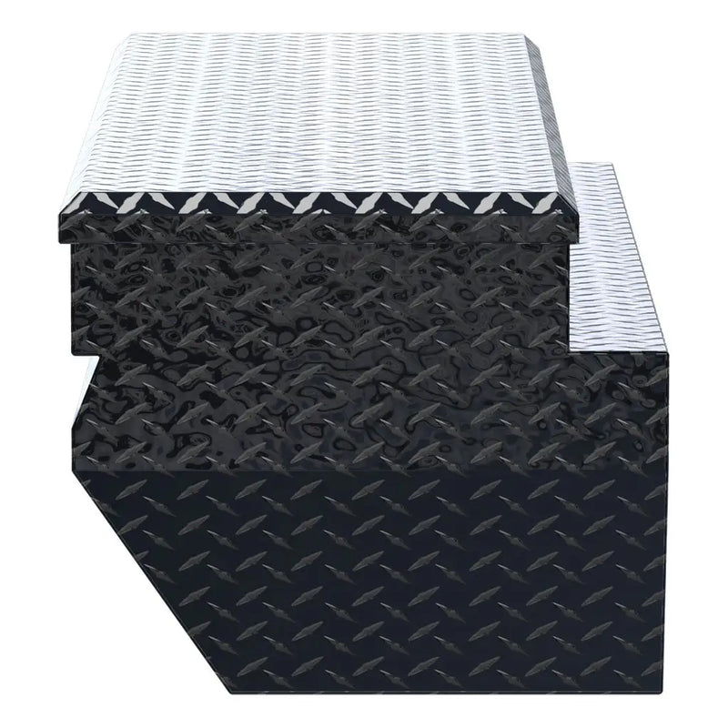 UWS 62" Utility Chest Box in Gloss Black, top-down three-quarter view of the closed lid