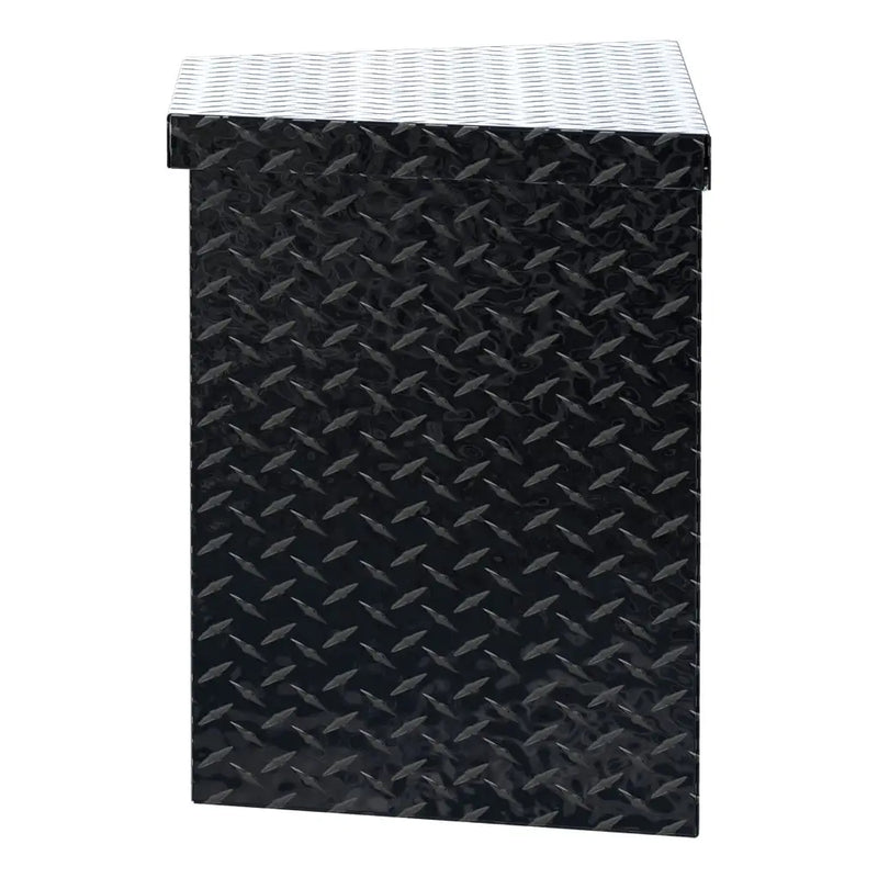 UWS 34" Trailer Tongue Box in Gloss Black, top-down three-quarter view of the closed lid