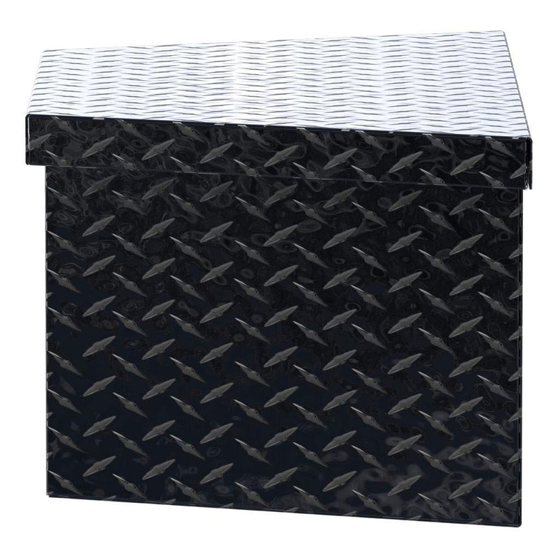 UWS 34" Trailer Tongue Box in Gloss Black, top-down three-quarter view of the closed lid