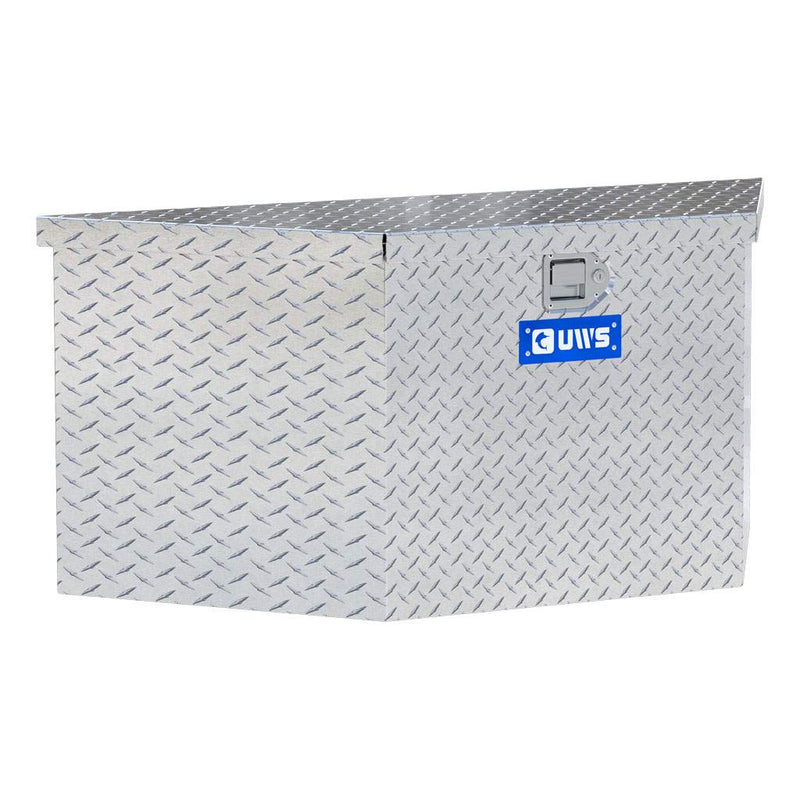 UWS 49" Trailer Tongue Box in Bright Aluminum, front three-quarter studio view