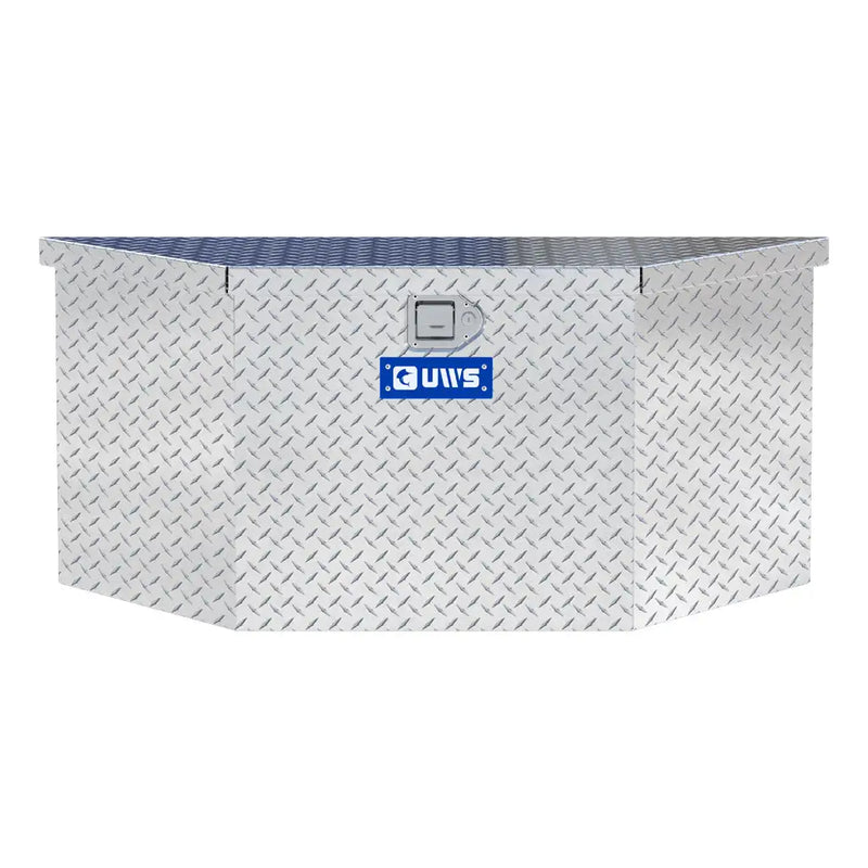 UWS 49" Trailer Tongue Box in Bright Aluminum, straight-on front elevation