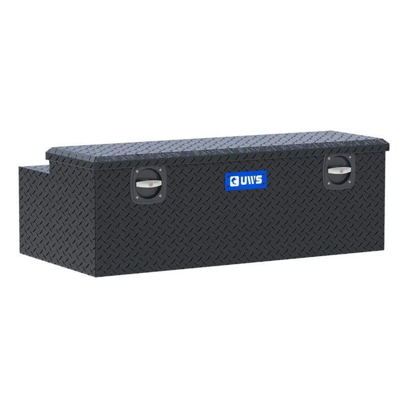 UWS 48" Under Tonneau Chest Box in Matte Black, front three-quarter studio view