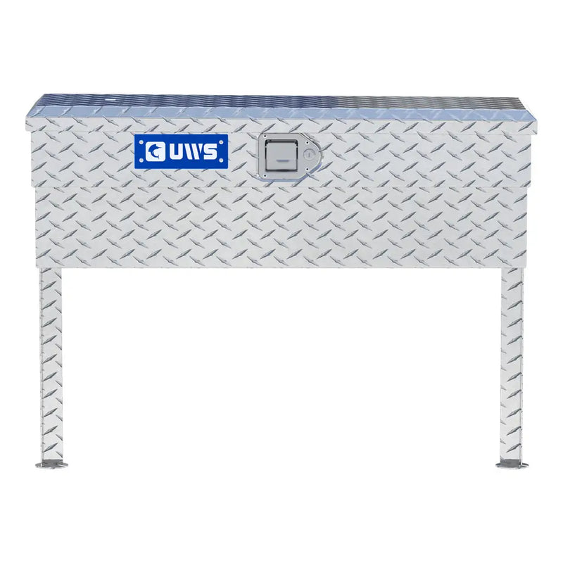 UWS 36" Truck Side Tool Box in Bright Aluminum, straight-on front elevation