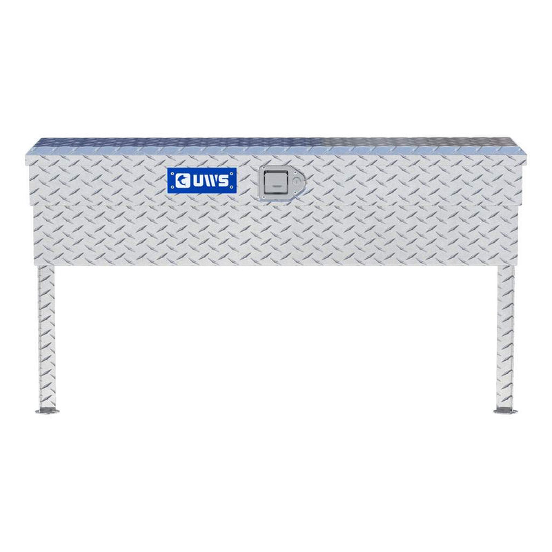 UWS 48" Truck Side Tool Box in Bright Aluminum, straight-on front elevation