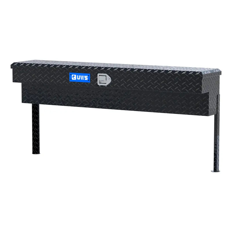 UWS 60" Truck Side Tool Box in Gloss Black, front three-quarter from the opposite side