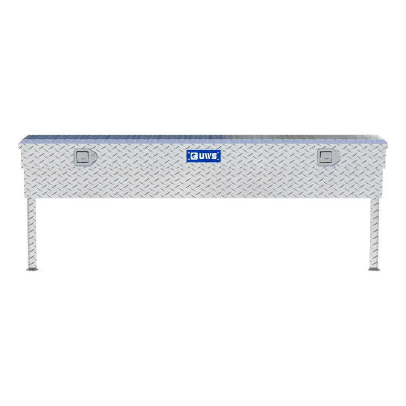 UWS 72" Truck Side Tool Box in Bright Aluminum, straight-on front elevation