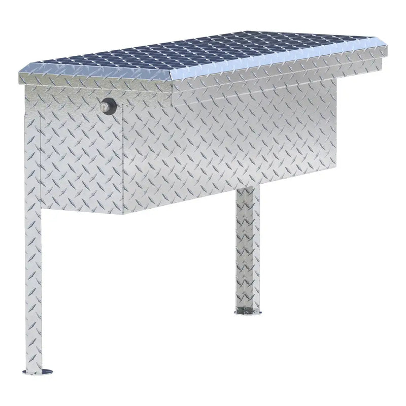 UWS 36" Truck Side Tool Box in Bright Aluminum, front three-quarter from the opposite side