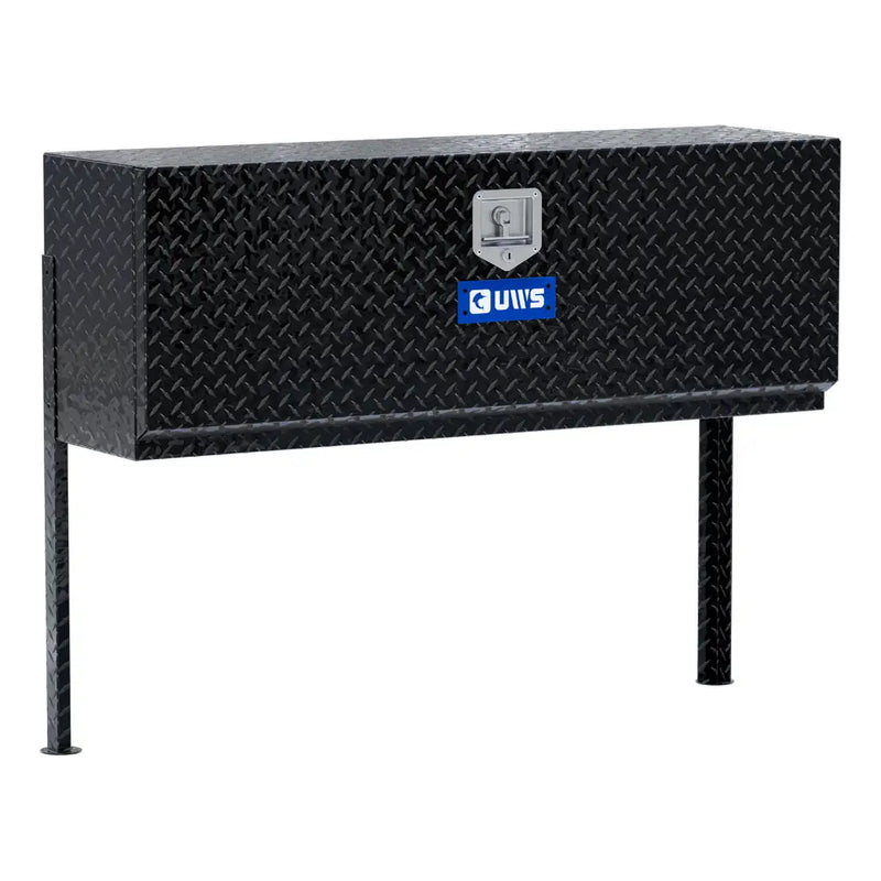 UWS 48" Topside Truck Tool Box in Gloss Black, rear three-quarter view