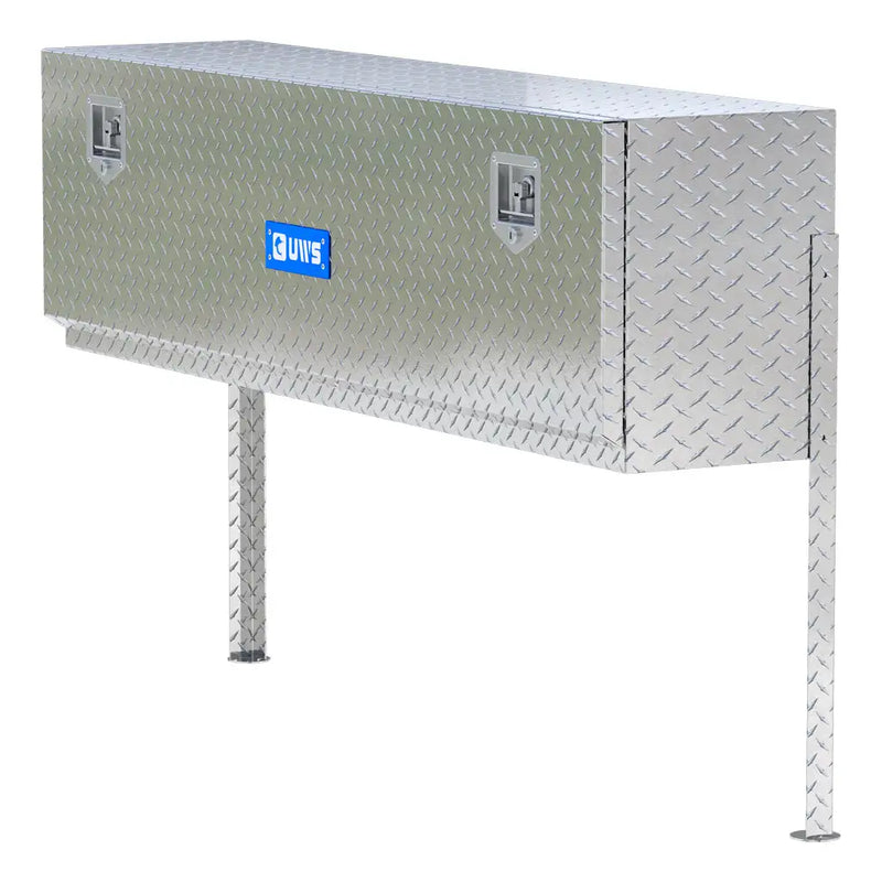 UWS 60" Topside Truck Tool Box in Bright Aluminum, front three-quarter studio view