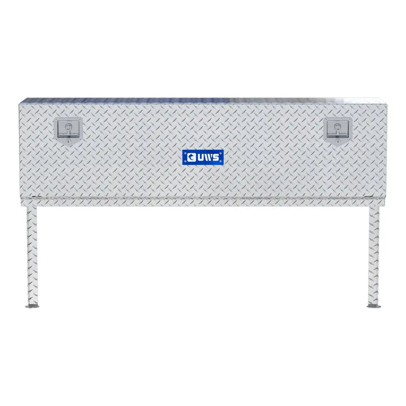 UWS 60" Topside Truck Tool Box in Bright Aluminum, straight-on front elevation