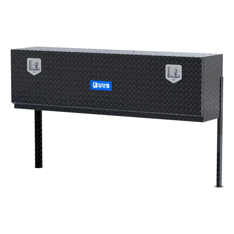 UWS 60" Topside Truck Tool Box in Gloss Black, front three-quarter from the opposite side