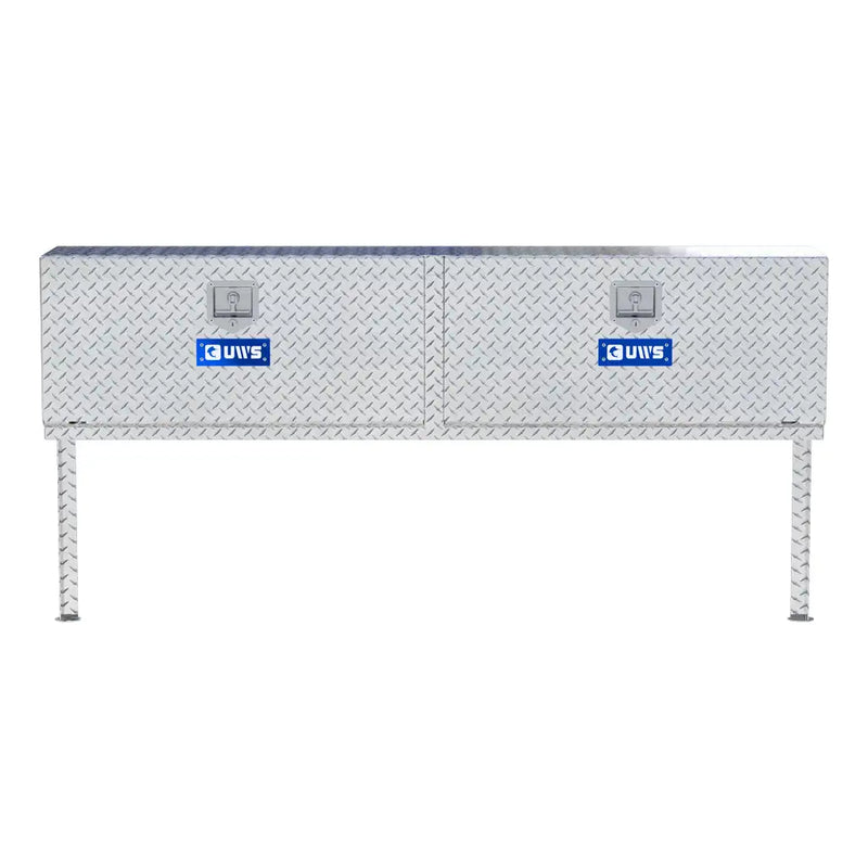 UWS 72" Topside Truck Tool Box in Bright Aluminum, straight-on front elevation