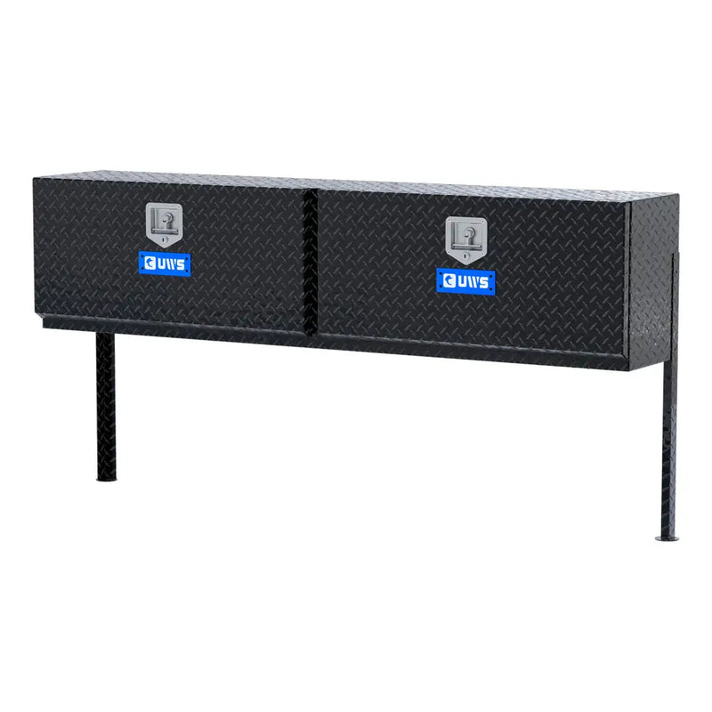 UWS 72" Topside Truck Tool Box in Gloss Black, front three-quarter from the opposite side