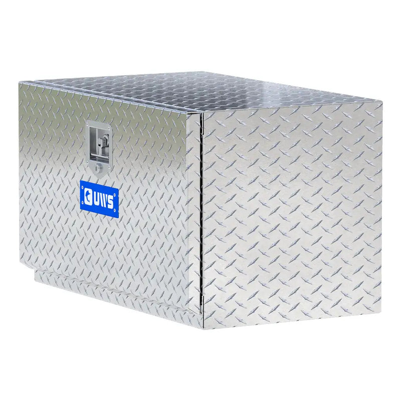 UWS 30" Underbody Tool Box in Bright Aluminum, front three-quarter studio view