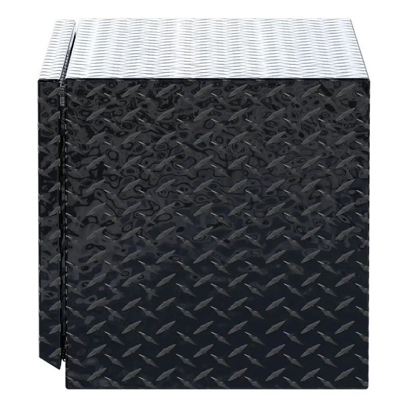 UWS 36" Underbody Tool Box in Gloss Black, top-down three-quarter view of the closed lid