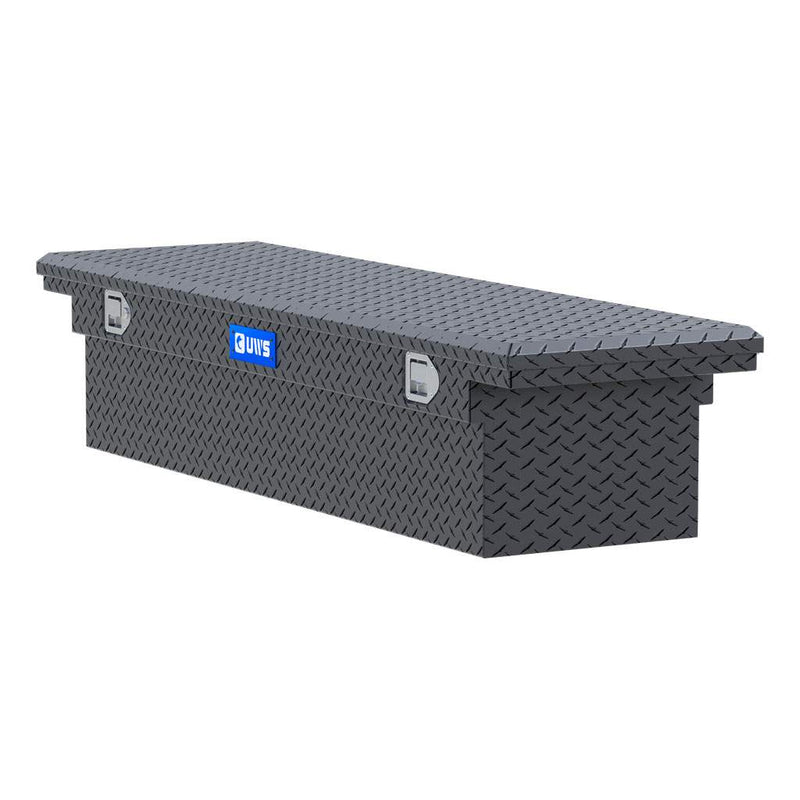 UWS 69" Crossover Truck Tool Box in Matte Black, rear three-quarter view