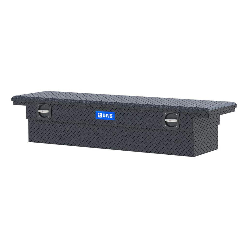 UWS 69" Crossover Truck Tool Box in Matte Black, front three-quarter from the opposite side