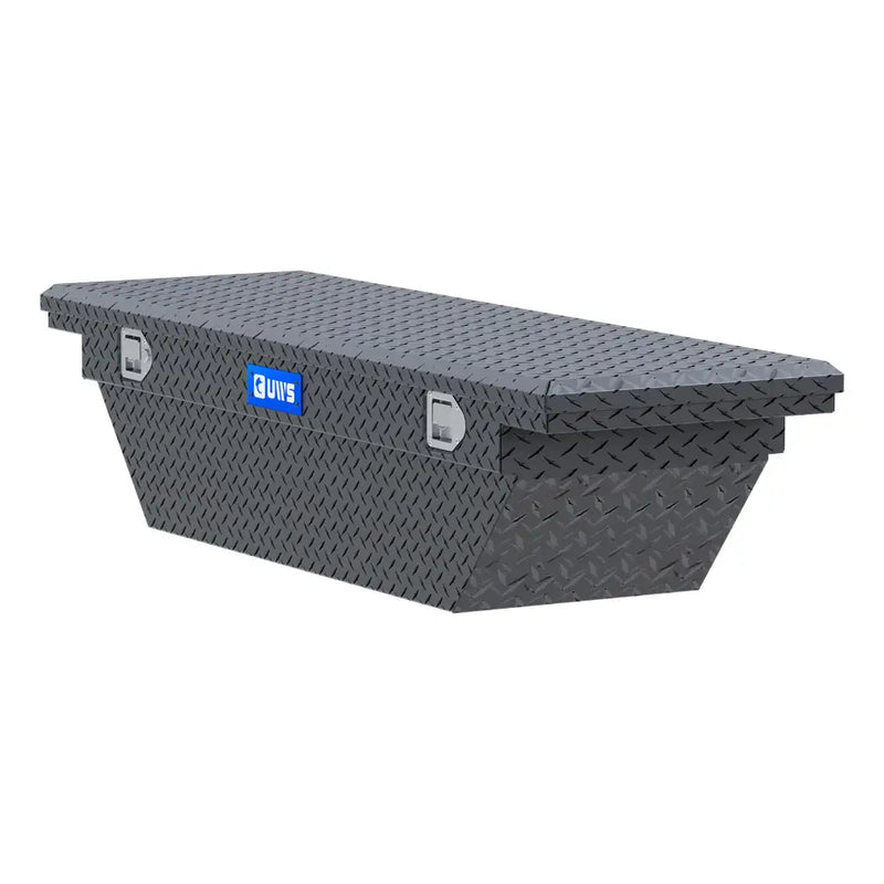 UWS 63" Crossover Truck Tool Box in Matte Black, rear three-quarter view