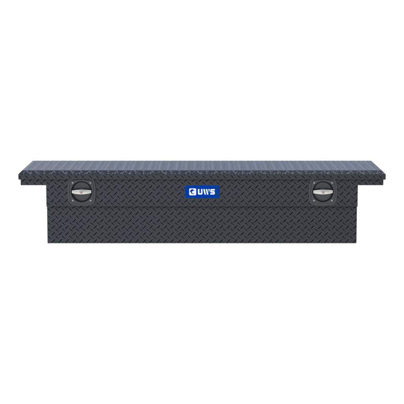 UWS 72" Crossover Truck Tool Box in Matte Black, straight-on front elevation