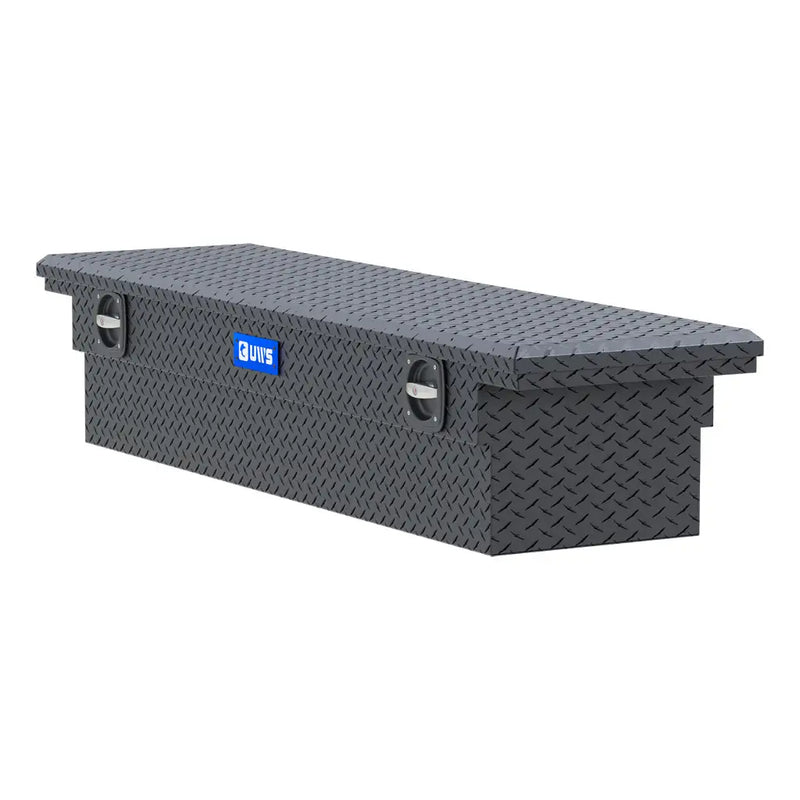 UWS 72" Crossover Truck Tool Box in Matte Black, rear three-quarter view
