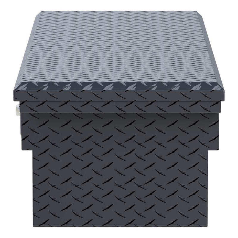 UWS 72" Crossover Truck Tool Box in Matte Black, top-down three-quarter view of the closed lid