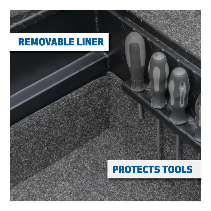 UWS SL-72-LP-MB-R 72" matte black crossover truck tool box, removable BedRug liner